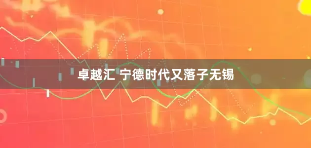 卓越汇 宁德时代又落子无锡